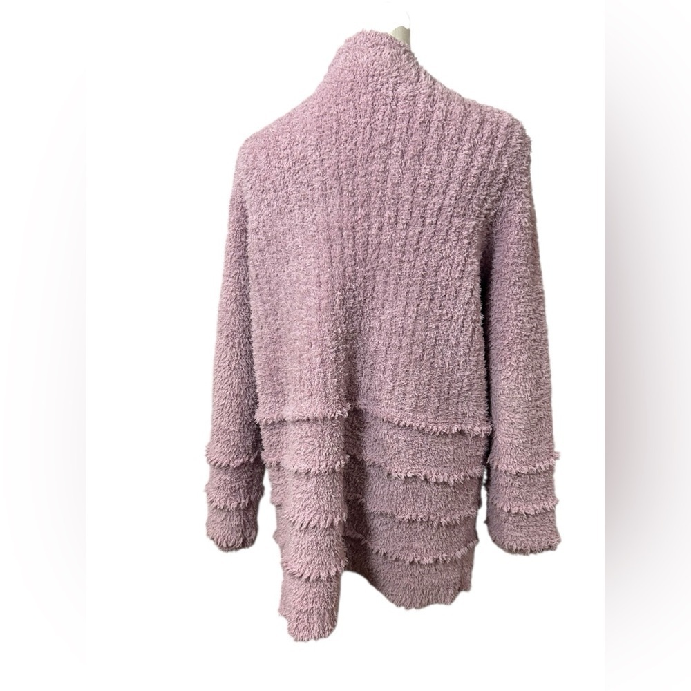 Barefoot Dreams CozyChic Plush Boardwalk Cardigan Mauve Purple Size Large - Picture 4 of 13